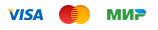 Payment via Visa, Mastercard